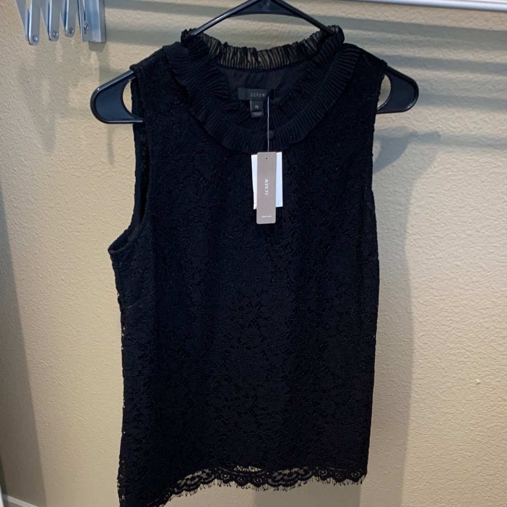 J. Crew Black Lace Sleeveless Blouse
